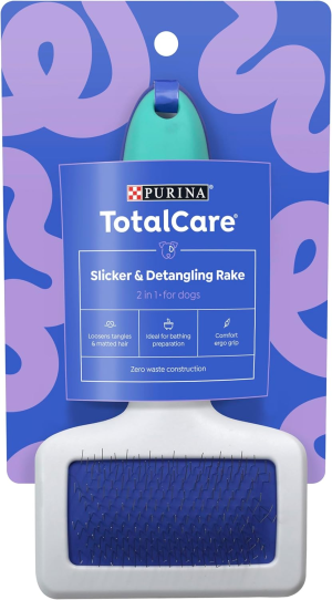 PURINA Total Care Slicker & Detangling Rake 2 in 1 for Dogs