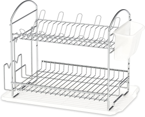 Simplehouseware Dish Drying Rack with Drainboard, Chrome