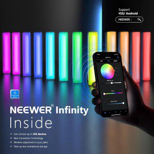 Neewer RGB LED Video Light Stick with Touch Bar & App Control, Magnetic & Handheld Dimmable 3200K~5600K CRI98+ Full-Color with 6400Mah Built-In Battery, 17 Light Scenes for Photography RGB1