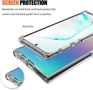 Procase Galaxy Note 10+ Plus/5G Case Clear, Slim Hybrid Crystal Clear TPU Cover with Reinforced Corners, Transparent Anti-Scratch Rugged Protective Case for Galaxy Note 10+ / 10 plus / 5G 2019-Black Frame