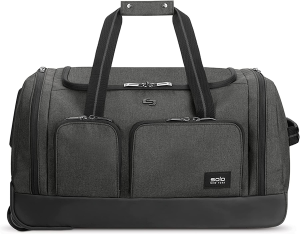 Solo New York Leroy Carry-On Wheeled Duffle Bag, 49L Capacity, Grey, 22 Inch, Grey, 22 Inch, Leroy Carry-On Wheeled Duffle Bag, 49L Capacity