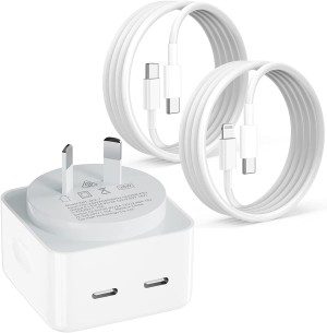 Iphone Fast Charger, 35W USB C Fast Charger with Iphone Charger Lightning Cable + USB C Charger Cable, Dual USB C Charger Wall Charger, Iphone Charger Plug for Iphone14/13/12/11/X/Ipad/Samsung/Oppo