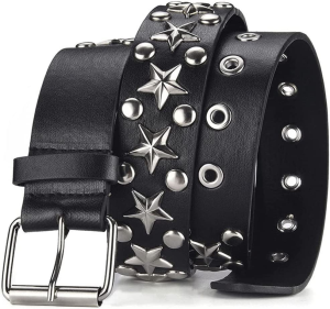 CWCYYDSYY Studded Belts Punk Hip Hop Faux Leather for Jeans Pants