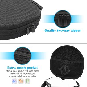 Procase Hard Case for New Airpods Max, Travel Carrying Headphone Case with Silicone Earpad Cover & Mesh Pocket, Airpods Max Protective Portable Storage Bag -Black