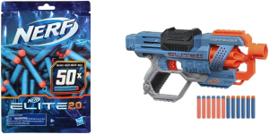 Nerf Elite 2.0-50 Dart Refill Pack – Compatible with All Nerf Elite Blasters – Outdoor Games and Toys for Kids & Hasbro Nerf Elite 2.0 – Commander RD-6 Blaster