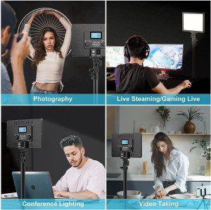 Sokani P25 Key Light, Professional Studio 12.6″ 2500 Lumens 25W LED Panel Video Light, Color Adjustable, Remote Controller, Light for Streaming, Record Videos, Zoom Meetings, Metal Desk Mount Stand