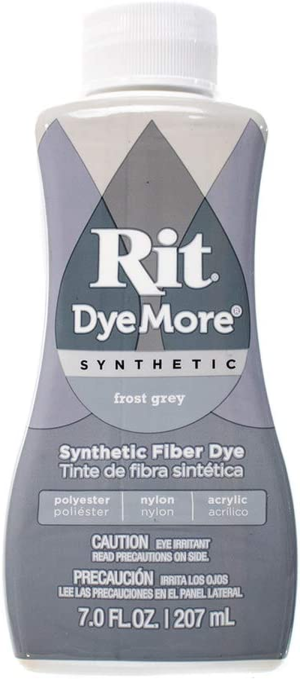 Synthetic Rit Dye More Liquid Fabric Dye – Wide Selection of Colors – 7 Ounces – Frost Gray