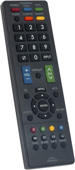 GB094WJSA Remote Fit for Sharp Aquos TV LC-32LE150M LC-32LE155M LC-32LE155X LC-32LE355M LC-39LE155M LC-39LE155X LC-40LE355M LC-60LE360X LC-60LE650X LC-60LE660X LC-70LE360X LC-70LE650X LC-70LE660X