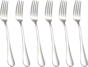 VANRA 6-Piece Dinner Forks Set Heavy Duty Stainless Steel Silver Cutlery Set 8 Inches (6 Forks)