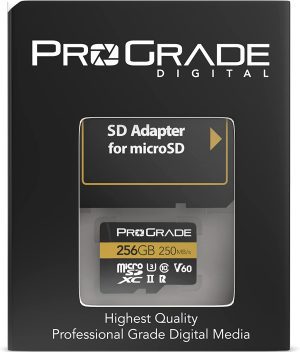 Microsd Card V60 (256GB) – Tested like a Full-Size SD Card for Use in Dslrs, Mirrorless and Aerial or Action Cameras | up to 250Mb/Read Speed and 130Mb/S Write Speed by Prograde Digital