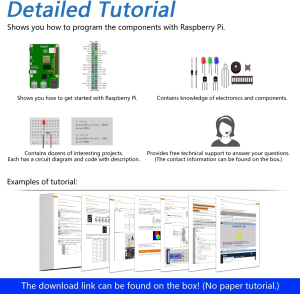 Freenove Ultimate Starter Kit for Raspberry Pi 4 B 3 B+ 400, 558-Page Detailed Tutorial, Python C Java Scratch Code, 223 Items, 104 Projects