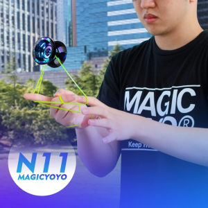 MAGICYOYO N11 Professional Unresponsive Yoyo, Dual Function Yoyo Alloy Metal Yoyo for Beginner Adults, Trick Yoyo with Flat Bearing + Axle + Bearing Removal Tool + Yoyo Storage Bag + 12 Yoyo Strings