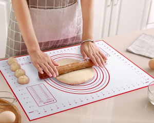 Silicone Baking Mat, Large Premium Kitchen Mat with Measurements, 40 X 60 Cm Silicon Baking Mat, Oven Liner, Pizza Oven Tools, Fondant Tools, Red Silicone Baking Mat Large.