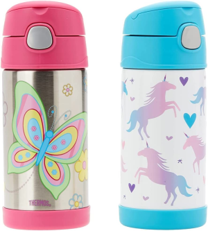 Thermos 355Ml Funtainer Vacuum Insulated Drink Bottle – Butterfly, Pink (F4011BK6AUS) & Funtainer Insulated Drink Bottle, Unicorn, F4019UN6AUS