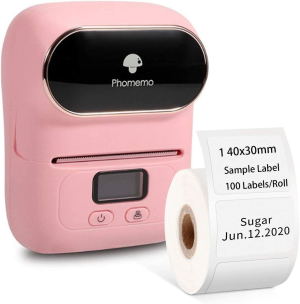 Label Maker – Phomemo-M110 Portable Bluetooth Thermal Mini Label Printer Machine, Sticker Maker, Barcode Printer, Apply to Labeling, Office, Cable, Retail, Compatible with Android & Ios System