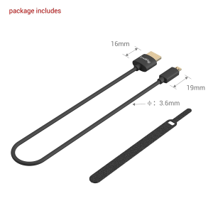 Smallrig Ultra Thin Cable 55Cm/1.8Ft, Super Flexible Slim High Speed 4K 60Hz HDR Cable 2.0, for Gopro Hero 7/6 / 5, for Sony A6600 / A6400-3043