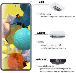 T Tersely [3-Pack] Screen Protector for Samsung Galaxy A51, (Case Friendly) Tempered Glass Film Screen Protector for Samsung Galaxy A51