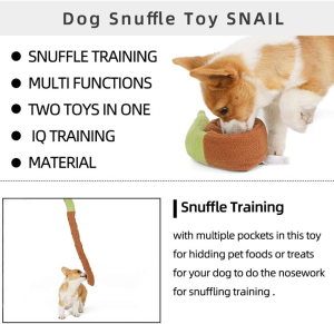 TOTARK Treat Dispensing Snail Snuffle Toys Squeaky Dog Puzzle Birthday Interactive Dog Toy for Foraging Instinct Training, Enrichment Plush Toys Chew Teething Soft Puppy Toy Brain Games for Boredom