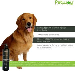 Woof & Meow Premium Range Herbal Scented Hydrate Shampoo for Sensitive Skin | 100% Natural Argan, Almond and Olive Oil | for Dogs, Cats, Kittens, Puppies with Sensitive Skin | 250Ml