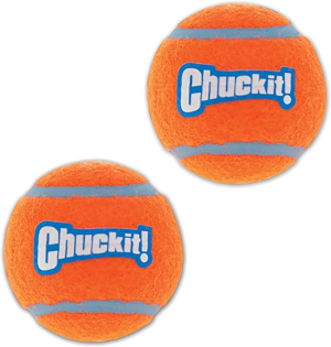 Chuckit! 74023 Tennis Ball, Medium, 2.5″, 2 Pack, Orange/Blue