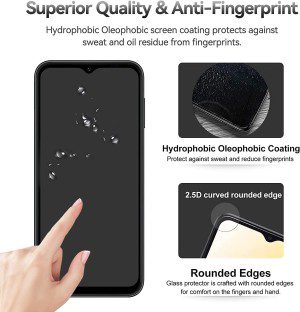 【3+3 Pack 】T Tersely Screen Protector for Samsung Galaxy A34 5G with 3 Pack Camera Lens Protector, Tempered Glass Film, 9H Hardness, Ultra-Clear, Shatterproof Anti-Scratch Film Screen Protector