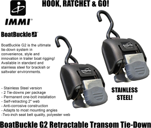 Boatbuckle G2 Retractable Transom Tie-Down, 1 Pair