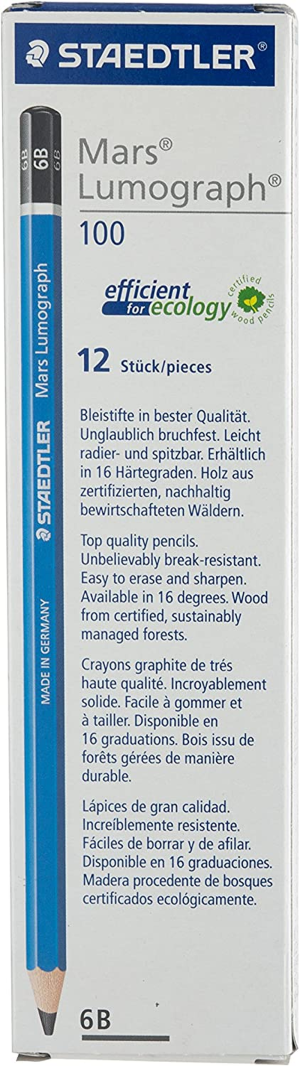 Staedtler Mars Lumograph Writing, Drawing, Sketching Pencil (Box of 12) (3H)