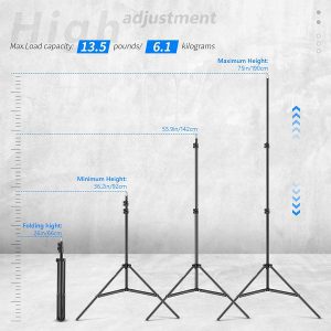 Neewer Two Aluminum Photo/Video Tripod Light Stands for Studio Kits, Lights, Softboxes-6.23 Feet/ 190CM