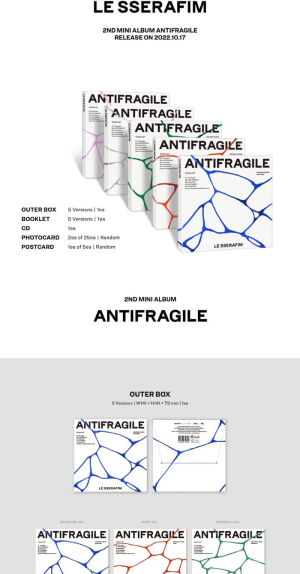 LE SSERAFIM ANTIFRAGILE 2Nd Mini Album COMPACT Random Version Cd+16P Booklet+2P Photocard+1P Postcard+Tracking Sealed