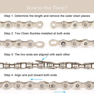 SUNTRADE 8 Pairs Reusable Bicycle Missing Link for 6, 7, 8, 9, 10,11,12 Speed Chain (11 Speed)