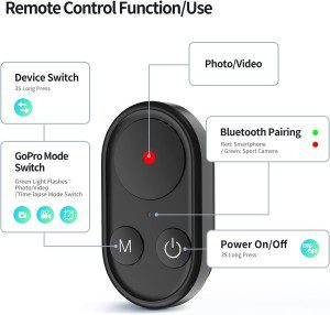 TELESIN Vlog Selfie Stick with Bluetooth Remote Control for Gopro Hero 11/10/9/8/Go Pro Max Camera,Selfie Pole Extendable Monopod with Phone Clip Wireless Remote for Iphone Android Cell Phones Tripod