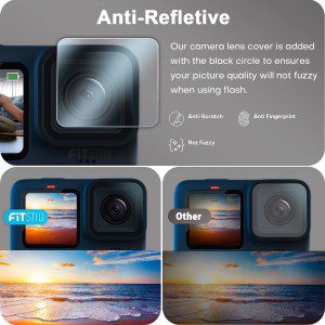 [9 PCS] Fitstill Screen Protector for Gopro Hero 12/11/10/9 Black, Ultra Clear Tempered Glass Back Screen Protector + Tempered Glass Lens Protector + Tempered Glass Front Screen Protector- 3 Packs