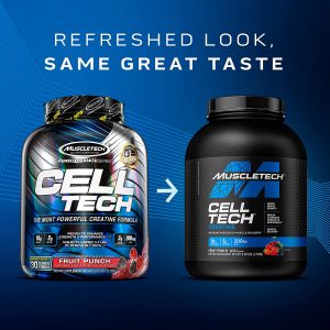 Creatine Monohydrate Powder | Muscletech Cell-Tech Creatine Powder | Post Workout Drink | Creatine Supplements for Men & Women | Fruit Punch, 2.72 Kg (56 Servings)