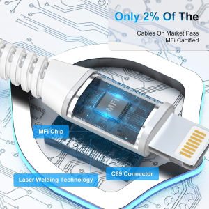 Lightning Cable 2M 2Pack, Aioneus Iphone Charging Cable Mfi Certified USB a to Lightning Cable Iphone Charger Cable Fast Charging Compatible with Iphone 14 13 12 11 Pro Max Mini XS XR X 8 7 plus Ipad