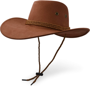 Ultrakey Cowboy Hat, Sun Hat Faux Felt Leather Suede Travel Cap Western Hat Outdoor Sun Protect