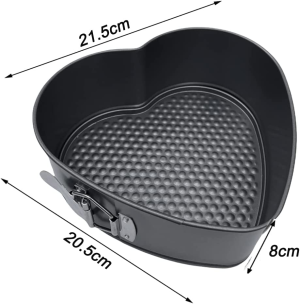 Zojoca Living Love Heart Springform Cake Tin 21.5Cm X 20.5Cm X 8Cm Carbon Steel Non Stick, Grey – Ideal for Cheesecakes, Cakes or Jelly Cakes Too!