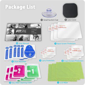 [9 PCS] Fitstill Screen Protector for Gopro Hero 12/11/10/9 Black, Ultra Clear Tempered Glass Back Screen Protector + Tempered Glass Lens Protector + Tempered Glass Front Screen Protector- 3 Packs