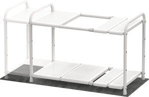 Simplehouseware under Sink 2 Tier Expandable Shelf Organizer Rack, White (Expand from 38 to 63.5 Cm)