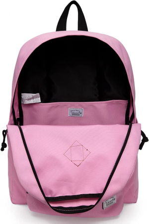 Vaschy Women Backpack,Classic Basic Waterproof Foldable Daypack for Sports and Traveling School Book Bag for Boys and Girls Pink