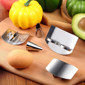 Stainless Steel Finger Protectors Finger Guard,Stainless Steel Finger Guard Finger Protector,6Pcs Finger Guard Slicing Cutting Protector, Kitchen Finger Hand Protector,Knife Cutting Protectors