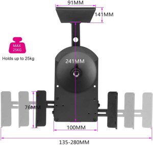 Suptek Dual Side Clamping Bookshelf Speaker Wall Mounting Bracket for Large Surrounding Sound Speakers, Hold up to 25Kgs Each Black SPM201