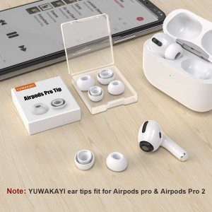 [3 Pairs] Replacement Ear Tips for Airpods Pro and Airpods Pro 2Nd Generation with Noise Reduction Hole, Silicone Ear Tips for Airpods Pro with Portable Storage Box and Fit in the Charging Case(S/M/L)