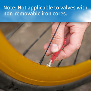 TORMEN Bike Valve Core Remover Tool 3 in 1 Bike Valve Core Tightening Tool Replacement Presta Valve Core and Schrader Valve Core (Red)