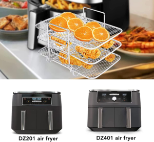 Air Fryer Rack for Ninja Air Fryer Multi-Layer Double Basket Air Fryer Accessories 304 Stainless Steel Grilling Rack Toast Rack Cooking Rack for Barbecue, Roasting Oven, Air Fryer(Small Tripod)