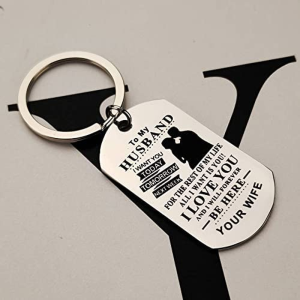 Anniversary Birthday Gifts for Husband Keychain from Wife to My Husband Keychains Gifts for Men I Want You Today Tomorrow Keyrings for Hubby Valentines Day Christmas Gifts