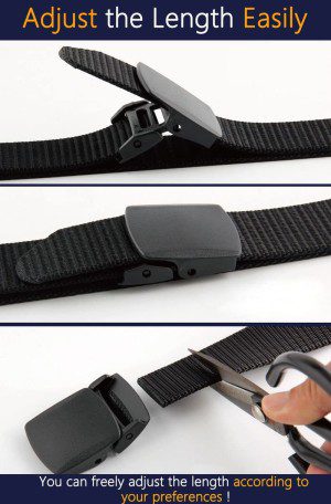 Belt for Men Women, No Metal Belt with YKK Plastic Buckle, Durable Breathable Waist Belt for Work Outdoor Cycling Hiking Skiing,Adjustable for Pants Size below 46Inches[53″Long1.5″Wide]