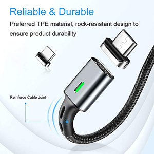 T Tersely Magnetic Charger Cable, 2In1 QC3.0 Quick Charge 1M USB Cable Micro USB Type C Charging for Samsung Galaxy Fold/Flip 4 3, S22 S21 S20 Note 20 Ultra/Plus, Google Pixel 6A/6/7 Pro