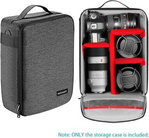 Neewer NW140S Waterproof Camera and Lens Storage Carrying Case, 8.7X5.9X12.6 Inches/22X15X32 Centimeters Soft Padded Bag for Canon Nikon Sony DSLR, 4 Lens or Flash, Trigger, Battery Accessories