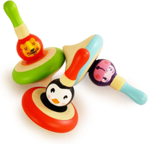 Shumee Wooden Spin Tops (3 Years+) – Curiosity & Fine Motor Skills (3 Pieces)