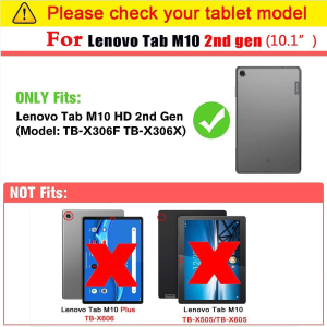 [2 Pack]T Tersely Screen Protector for Lenovo Tab M10 HD 2Nd Gen (10.1 Inch TB-X306X TB-X306F), Premium 9H Hardness HD Case-Friendly Tempered-Glass Film Screen Protector